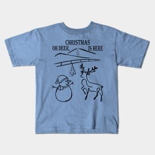 Oh Deer, Christmas is Here Kids T-Shirt
